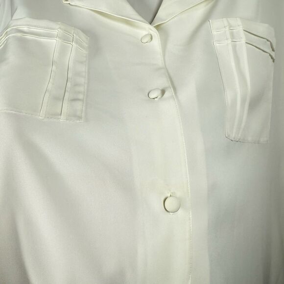 Vintage 90’s Y2K Blouse Button Women XL Long Sleeve Basic Preppy Office - Picture 6 of 11